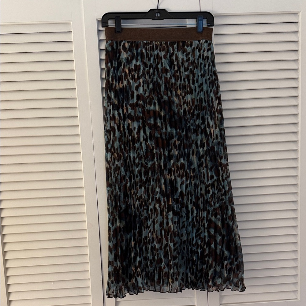 ESQUALO Leopard Print A-Line Skirt